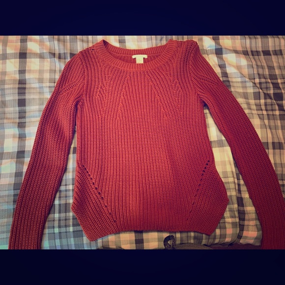 H&M orange knit sweater
